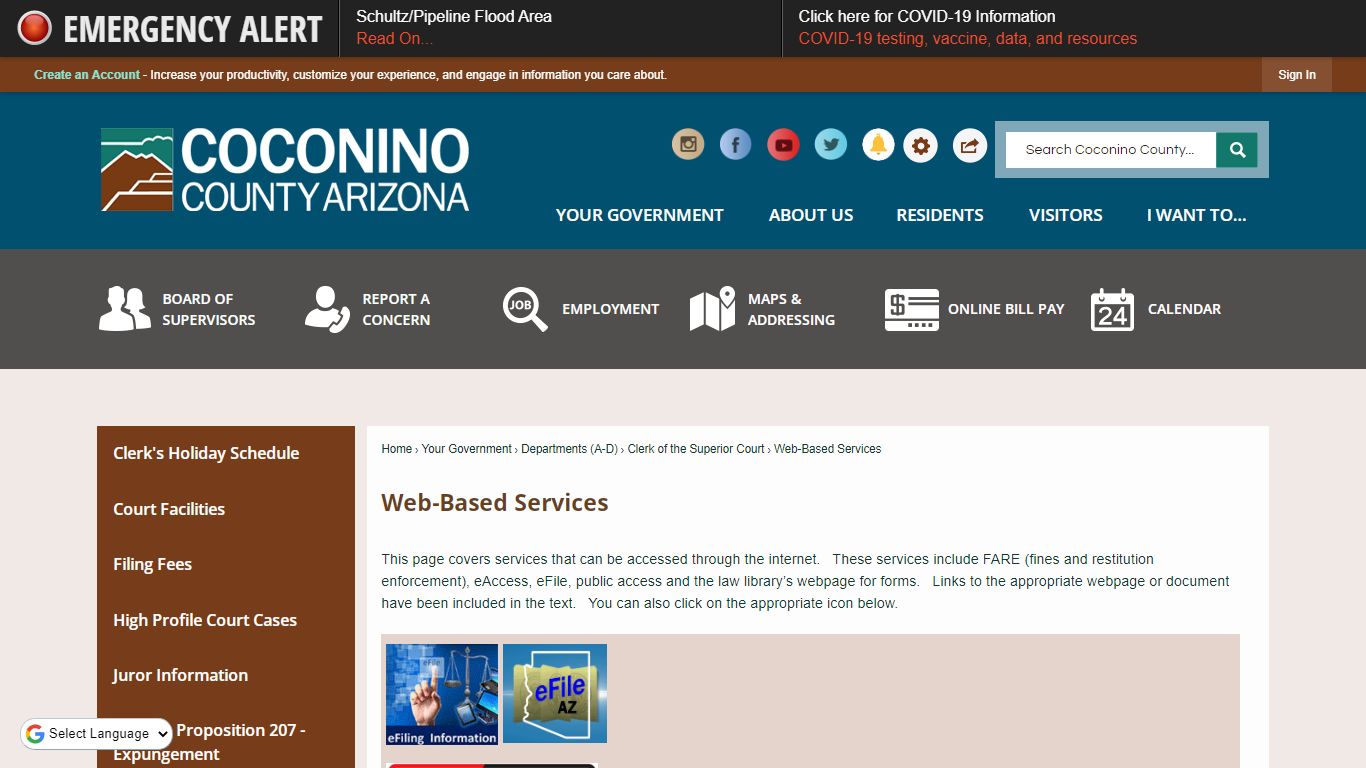Web-Based Services | Coconino - Coconino County, Arizona